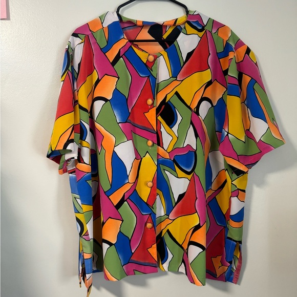 VINTAGE COLOUR BLOCK TOP - Picture 1 of 4